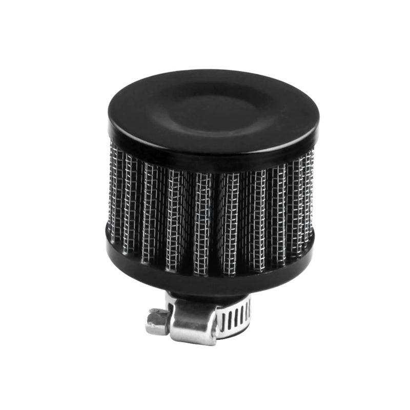 RASNONE 12mm Air Filter Cold Air Intake Filter Breather Turbo Vent Air Intake Filter Cleaner Black Universal for car and Motorcycle - Image 1